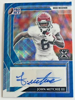 2022 Leaf Pro Set Metal Blue Wave 11/30 John Metchie III #PA-JM2 Rookie Auto RC - Image 1 of 2