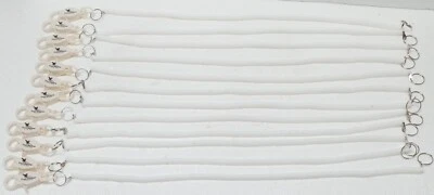 Лот из 12 ремешков 20 «лобстер коготь катушка с зажимом для шнура белый................4B3 - Изображение 1 из 2