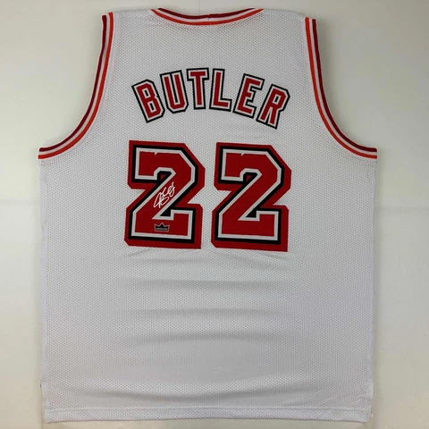 Facsimile Autographed Jimmy Butler Miami White Retro Reprint Jersey Size Mens XL Cover