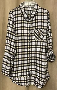 Women’s Concept Sport UCF Central FL Knights Plaid M Button Up Flannel Shirt $45 - Picture 1 of 7