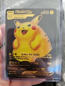 Pikachu Vmax Black Foil Fan Art Vinyl Sammler Pokemon Karte - Bild 1 von 4