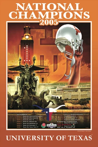 Texas Longhorns Football 2005 NCAA NATIONAL CHAMPIONS Commemorative 24x36 POSTER Cover