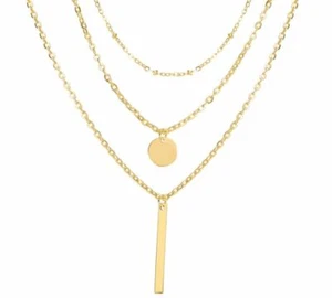 Collar chapado en oro de triple hebra - Imagen 1 de 6