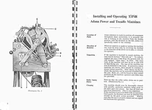 Adana TP48 PRINTING PRESS INSTRUCTION MANUAL OPERATORS MANUAL PDF - Picture 1 of 2