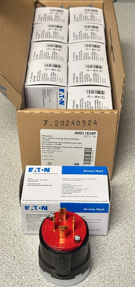 Eaton AHCL1620P EWD AHCL1620P CCL Plug 20A 480V 3PH 4 WIRE