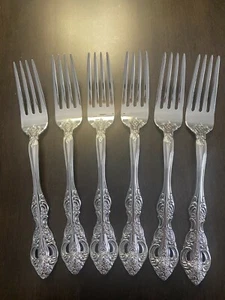 6 Oneida Michelangelo Dinner Forks 7.5" 18/10 Stainless Steel Free Ship USA Only - Picture 1 of 2