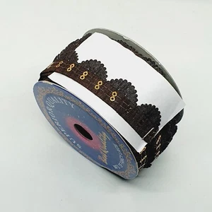 15 mm braun Satin gold Pailletten indisches Zopfband Borte Verzierung Nähen - Bild 1 von 1