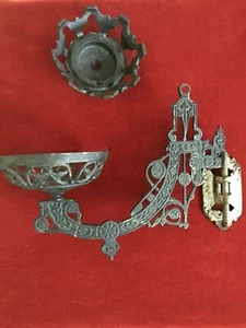 VICTORIAN EAST LAKE GUSSEISEN ÖLLAMPENHALTER UND ZUSÄTZLICHER HALTER - Bild 1 von 8