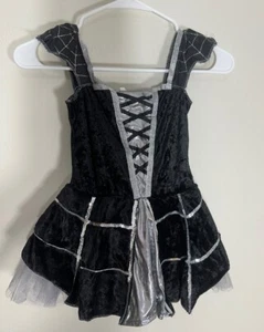 Girls Midnight Mischief Costume S 4 6 Dress Arm Sleeves Amscan Halloween Goth - Picture 1 of 7