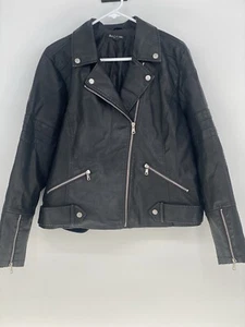 Chaqueta de Moto Baccini Imitación Cuero Recortada Negra Talla XL Cremallera Completa - Imagen 1 de 13