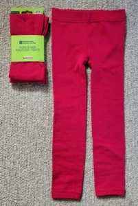 2 NEW Moutain Warehouse Girls Pink Kids Fleece Lined Thermal Winter Tights 5-8 Y - Picture 1 of 8