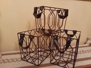 3er Set Metallkörbe Bauernhaus mit Griffen - verschachtelte Landhausdeko - Bild 1 von 14