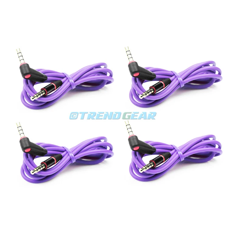 4X 4FT 3.5MM AUX L JACK M/M AUDIO STEREO CABLE PURPLE FOR IPHONE 5S 5C IPOD NANO - Image 1 of 1