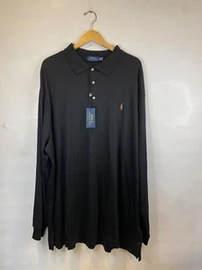 Polo Ralph Lauren Classic Fit Long Sleeve Polo Shirt Black Big & Tall 4LT NEW - Picture 1 of 6