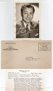 1930er Robert Young signed Photo Rare MGM Pictures Robert Young Stationary Cover - Bild 1 von 5