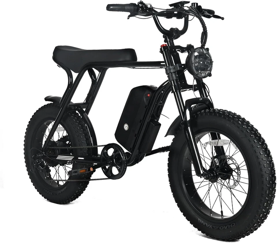 20" Adults Electric Mountain Bike 4.0 Fat Tire E-Bike 750W Motor 48V 7-Speeds - Imagem 1 de 1