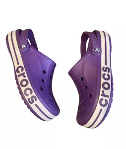 Crocs Unisex-Adult Bayaband Clogs Purple White Size 9 Men / Size 11 Women  - Picture 1 of 16