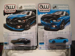 AUTO WORLD 1:64 MODERN MUSCLE 2015 FORD MUSTANG GT - PETTY'S GARAGE VERSION A&B - Bild 1 von 3