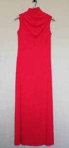 Glam Maxi Dress Vintage Red Vtg Gown Evening 70s Size Small 4 6 Poly Knit - Picture 1 of 3