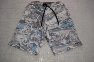 44195-a Pantalones Cortos de Tabla de Pesca Huk Gris Surf Talla 28 Elastizados Para Hombres Adolescentes - Imagen 1 de 9