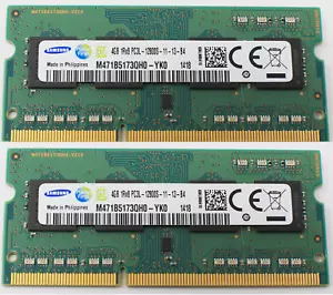 Samsung 8GB (2x4GB) 1Rx8 PC3L 12800S SODIMM Laptop Memory M471B5173QH0 *TESTED* - Picture 1 of 2