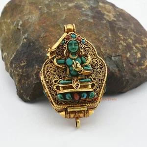 Colgante Ghau de plata de Buda de Manjushri y Medicina hecho a mano de fina calidad de Nepal - Imagen 1 de 5