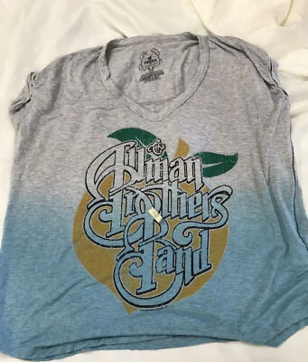 Camisa Trunk LTD Para Mujer "The ALman Brothers Band" Gris y Azul Cuello en V XS TIE DAY Foto 1 de 4