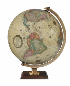 Carlyle 12 Inch Illuminated Desktop World Globe By Replogle Globes - Picture 1 of 4