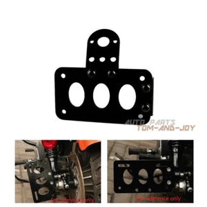 Black Motorcycle Metric Bike Side-Mount License Plate Tail Light Bracket - Picture 1 of 6