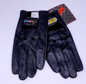 Guantes de carreras de conducción de cuero negro para hombre NOS Nascar 24 Jeff Gordon medianos - Imagen 1 de 8