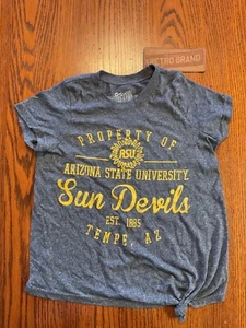 Original Retro Brand Arizona State Sun Devils Girls Tie-Knot T-Shirt Medium Gray - Picture 1 of 4