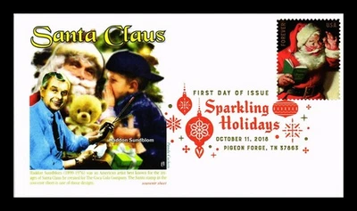 FUNDA EE. UU. SANTA CLAUS BRILLANTES FIESTAS PRIMER DÍA EMISIÓN PANDA CACHET Foto 1 de 2