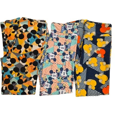Leggings Disney tamanho único OS Lularoe Mickey e Minnie Mouse 3 pares todas Disney - Imagem 1 de 4