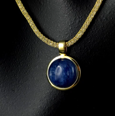 Anhänger Silber 925 Kyanit blau Gold + gefüllte Kette - elegant & zeitlos - Bild 1 von 4