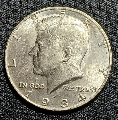 1984-P No FG Kennedy Half Dollar- About Uncirculated- Missing Initials Error - Image 1 of 4