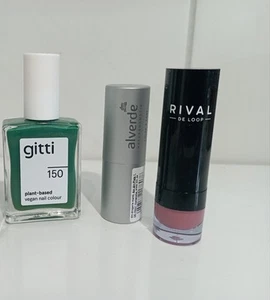 Gitti Nagellack Nr. 150 Grün Forest Green + 2 Lippenstifte Alverde 43 & Rival 12 - Bild 1 von 8