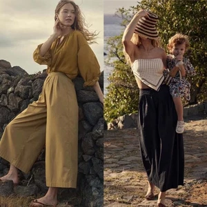 Doen Damen Herbst neu klassisch bequem Baumwolle lässig locker hoher Bund Hose - Bild 1 von 26