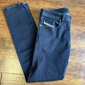 Diesel Industries Jeans Button Fly 33x34 Buster Slim Tapered Blue Dark Wash - Picture 1 of 13