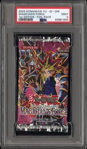 Yu-Gi-Oh! 2003 Magician's Force English 1st Edition Booster Pack PSA 9 MINT - Bild 1 von 2