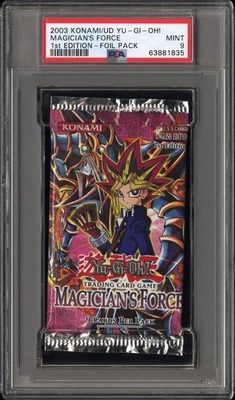 2003 Yu-Gi-Oh! Magician's Force English 1st Edition Booster Pack PSA 9 MINT - Image 1 of 2