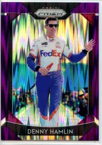 2019 Panini Prizm Racing NASCAR PURPLE FLASH Prizm Parallel #9 Denny Hamlin - Picture 1 of 2