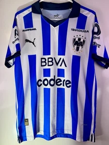 Camiseta de fútbol Puma Monterrey local para hombre grande azul blanco - Imagen 1 de 12