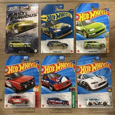 Hot Wheels - Lote de 6 - LOTE HONDA CIVIC - Fast & Furious, 58th Ann, EG - HONDA Foto 1 de 4