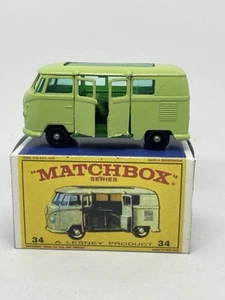 Matchbox Lesney Volkswagen Caravette Repro Box 34 VW Camper Rare E Box Restored - Picture 1 of 8