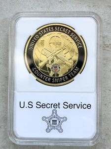 United States Secret Service Counter Sniper Team Challenge Coin 40mm With Case - Picture 1 of 5
