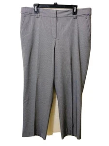 Focus 2000 Women's Pants Size 16 Black White Houndstooth Ponte Flat Front - Picture 1 of 5