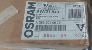 Osram - 9St. DULUX S/E 9W/21-840- Lumilux Bright White 2G7 - New - Picture 1 of 3