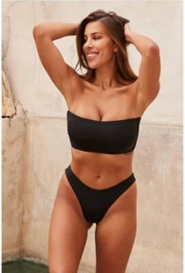 NWT Andie Swim Black Bora Bora Bikini Top Size Small Free Shipping - Picture 1 of 6