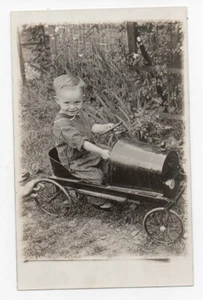 1915 RPPC Postcard of Cute Child riding an Antique Pedal Car - Picture 1 of 2