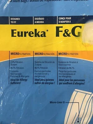 DVC Replacement Paper Bag for EUREKA Model Vacuums | For Style F&G Micro-Lined  - Image 1 of 4